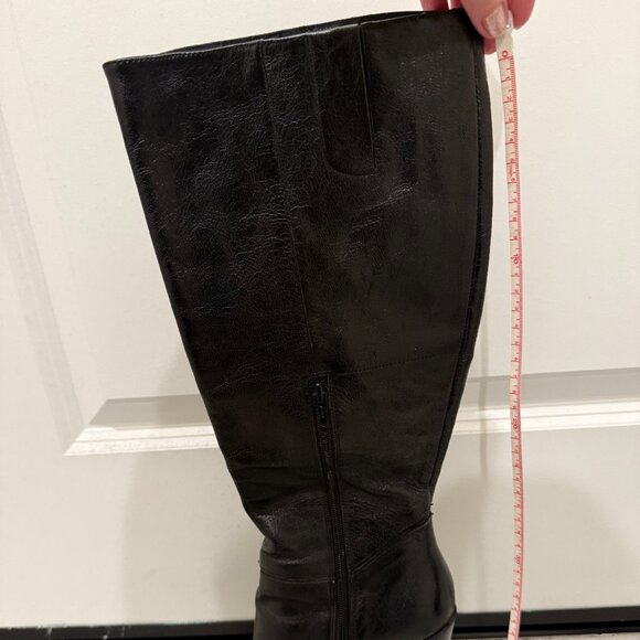 Aldo Black Knee High Leather Boots - Picture 7 of 11